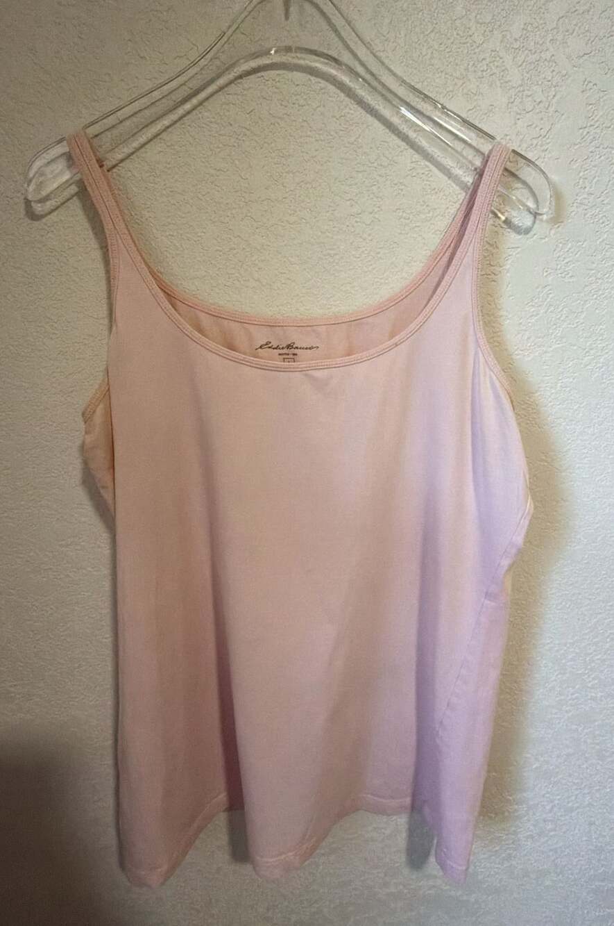 Eddie Bauer Tank Top Size L Pink Cotton Spandex Scoop Neck